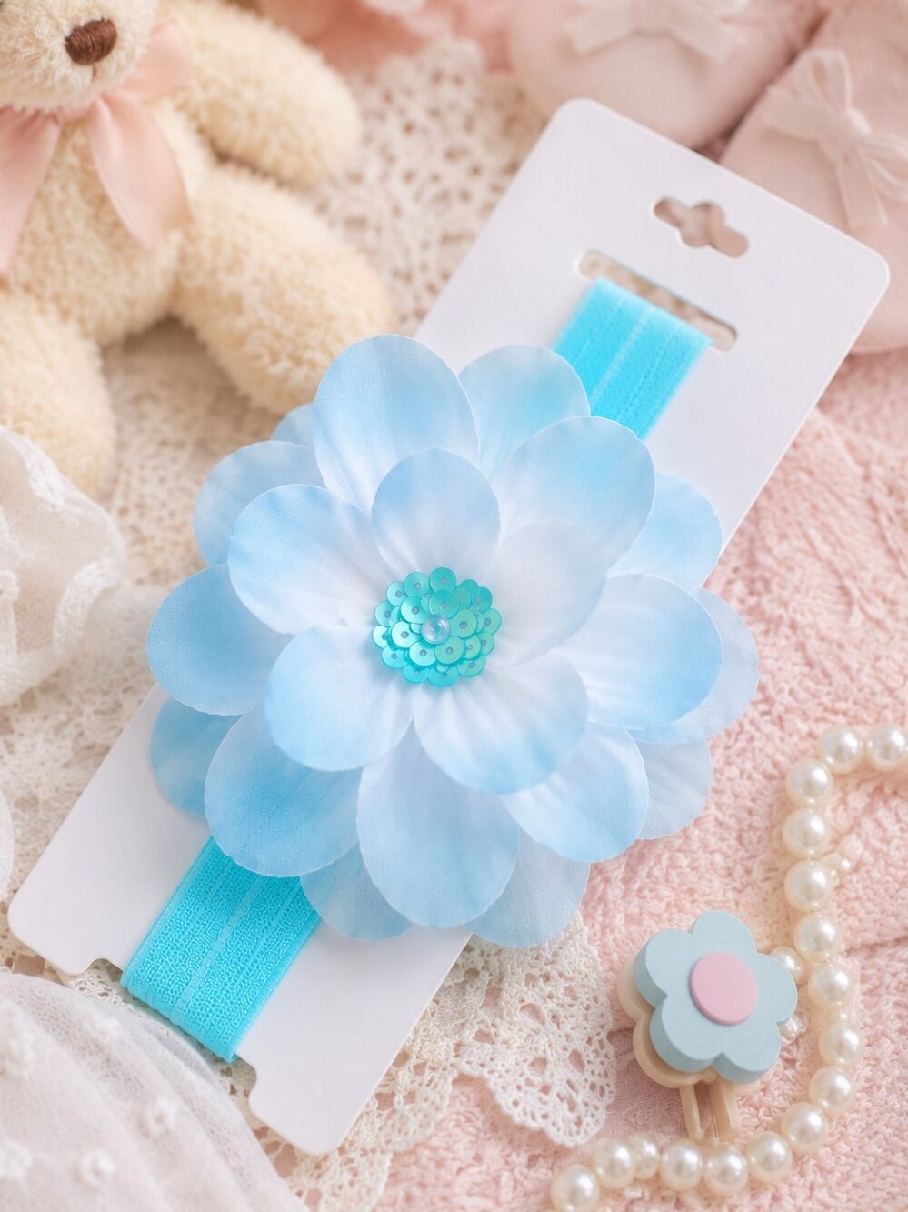 Shimmy Shimmy Inc Baby Toddler Blue Ombre Flower Headband USA NWT